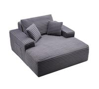 VEVOR Chaise longue 1240 mm de large, chaise longue d'intérieur surdimensionnée sans os, fauteuil de lecture moderne rembourré avec coussins et accoudoirs, canapé-lit profond pour salon, chambre, gris