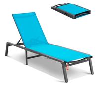 VEVOR Chaise longue jardin extérieur transat pour patio réglable à 5 positions