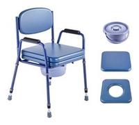 VEVOR Chaise Percée avec Grande Capacité de Charge 181 kg, Siège de Toilette Surélevé avec Dossier Rembourré, Chaise de Nuit avec Seau Amovible de 5 L et Hauteur Réglable, pour Personnes Âgées