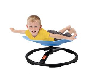 VEVOR Chaise pivotante éléphant pour enfants, 100 kg, carrousel sensoriel pour autisme, siège rotatif à 360°, avec base en métal antidérapante, pour coordination, équilibre et concentration, bleu