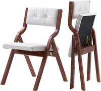 VEVOR Chaise pliante Chaise de jardin avec coussin rembourré & cadre en bois 2 pcs. Chaise de salle à manger moderne pour cuisine bureau fête, chaise de cuisine pouvant supporter jusqu'à 180 kg (par)