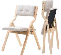 VEVOR Chaise pliante Chaise de jardin avec coussin rembourré & cadre en bois 2 pcs. Chaise de salle à manger moderne pour cuisine bureau fête, chaise de cuisine pouvant supporter jusqu'à 180 kg (par)