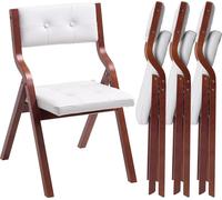 VEVOR Chaise pliante Chaise de jardin avec coussin rembourré & cadre en bois 4 pièces Chaise de salle à manger moderne pour cuisine bureau fête, chaise de cuisine pouvant supporter jusqu'à 180 kg (par