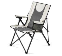 VEVOR Chaise Pliante de Camping Chauffante, 3 Réglages de Chaleur, Dossier Haut Pliable, Charge 118 kg, avec Accoudoirs et Porte-gobelet, Chaise Rembourrée pour Jardin, Sports en Plein Air, Voyage