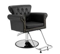 VEVOR Chaise de Coiffeur Hydraulique Fauteuil Salon Coiffure Pivotant 360° Charge 150 kg Hauteur Réglable 905-1060 mm Siège Barbier avec repose-pieds pour Salon Professionnel, Shampoing, Beauté, Noir