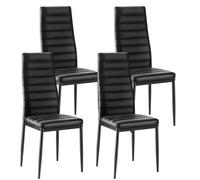 VEVOR Chaises Salle à Manger Modernes, Ensemble Chaises de Cuisine en Cuir 4PCs, avec Dossier, Coussins Épais et Pieds en Métal, Meuble d’Appoint Peu Encombrant, pour Table à Manger, Maison, Bureau