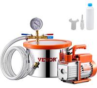 VEVOR Pompe à Vide 99 L/min Chambre à Vide 5,7 L Kit Chambre Dégazage 1 Étage