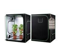 VEVOR Chambre de Culture, 150x150x200 cm, Tente de Culture Plantes d'Intérieur, avec Éclairage LED à Spectre Complet, Système de Ventilation, Mylar 600D Hautement Réfléchissant, pour Fleurs Légumes