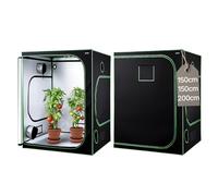 VEVOR Chambre de Culture, 150x150x200 cm, Tente de Culture Plantes d'Intérieur, avec Éclairage LED à Spectre Complet, Système de Ventilation, Mylar 600D Hautement Réfléchissant, pour Fleurs Légumes