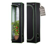 VEVOR Chambre de Culture, 40 x 40 x 160 cm, Tente de Culture Plantes d'Intérieur, avec Fenêtre d'Observation, Plateau de Sol, Fermeture Éclair, Mylar 600D Hautement Réfléchissant, pour Fleurs Légumes