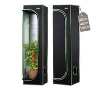 VEVOR Chambre de Culture, 40 x 40 x 160 cm, Tente de Culture Plantes d'Intérieur, avec Fenêtre d'Observation, Plateau de Sol, Fermeture Éclair, Mylar 600D Hautement Réfléchissant, pour Fleurs Légumes