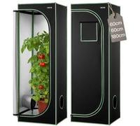 VEVOR Chambre de Culture 60x60x180cm Intérieur 100% Réfléchissant pour Fleurs Légumes Noir et Vert
