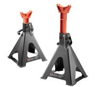 VEVOR Chandelles de Levage Voiture Capacité 6 Tonnes 1 Paire, Chandelles à Hauteur Réglable 370-580 mm, Crémaillère et Double Verrouillage, pour Camping-Car Petit Camion SUV, Utilisation avec Cric