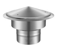 VEVOR Chapeau de Cheminée Φ150 mm Chapeau de Conduit de Cheminée Base Ronde Acier inoxydable 304 Couvercle Bouchon Protection Anti-oiseaux Pare-vent Sans Obstruction pour Différents Types de Cheminées