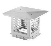 VEVOR Chapeau de Cheminée 229x229 mm Chapeau de Conduit Cheminée Base Carrée Acier Inoxydable 304 Couvercle Bouchon Protection Anti-Oiseaux Pare-Vent avec Accessoires pour Différents Types Cheminées