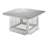 VEVOR Chapeau de cheminée 305×305 mm - Base carrée Inox 304, anti-oiseaux, pare-vent avec accessoires