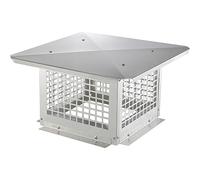 VEVOR Chapeau de Cheminée 305x305 mm Chapeau de Conduit Cheminée Base Carrée Acier Inoxydable 304 Couvercle Bouchon Protection Anti-Oiseaux Pare-Vent avec Accessoires pour Différents Types Cheminées