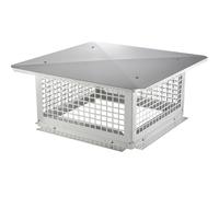 VEVOR Chapeau de Cheminée 432x432 mm Chapeau de Conduit Cheminée Base Carrée Acier Inoxydable 304 Couvercle Bouchon Protection Anti-Oiseaux Pare-Vent avec Accessoires pour Différents Types Cheminées