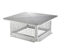 VEVOR Chapeau de Cheminée 432x432 mm Chapeau de Conduit Cheminée Base Carrée Acier Inoxydable 304 Couvercle Bouchon Protection Anti-Oiseaux Pare-Vent avec Accessoires pour Différents Types Cheminées