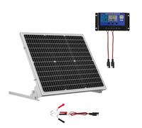 VEVOR Chargeur Batterie à Panneau Solaire 50 W 12 V, Cellules Monocristallines, Contrôleur MPPT Externe, Support de Montage Réglable, Étanchéité IP65, pour Voitures, Bateaux, Camping-cars, Remorques