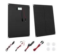 VEVOR Chargeur Batterie Panneau Solaire 30 W 12 V, Cellules Monocristallines, avec Contrôleur Intelligent Intégré, Câbles de Connexion, Étanchéité IP67, Portable, pour Voitures, Bateaux, Camping-cars