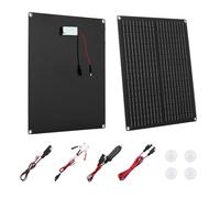 VEVOR Chargeur Batterie Panneau Solaire 30 W 12 V, Cellules Monocristallines, avec Contrôleur Intelligent Intégré, Câbles de Connexion, Étanchéité IP67, Portable, pour Voitures, Bateaux, Camping-cars