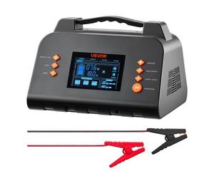 VEVOR Chargeur Batterie Voitures 25 A 6 V 12 V 24 V Chargeur Intelligent pour Lithium LiFePO4 et Plomb, Motos, Camping-Cars de Taille Moyenne, Maintien Charge, Désulfatation, Écran LCD 3,8 pouces