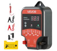 VEVOR Chargeur de Clôture Électrique, 3 J, Électrificateur de Clôture Électrique, Compatible Alimentations CA CC Solaire, 12 kV, Indicateur LED, Portée 1-3 km, pour Empêcher Intrusion Animaux Sauvages
