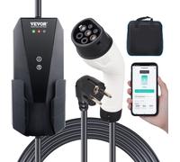 VEVOR Chargeur EV portable 3,68 kW Chargeur pour véhicules électriques Câble de charge EV type 2(IEC62196) Connecteur CEE 7/7 8-16A monophasé Station de charge EV 8,6m de longueur de câble IP66 étanch