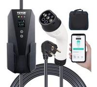 VEVOR Chargeur EV portable Type 2 – 16 A 3,7 kW, câble 7,5 m, écran LCD, IP66