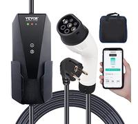 VEVOR Chargeur EV Portable Type 2 Chargeur Voiture Électrique 16 A 3,7 kW avec Câble de Charge 8,6 m Prise CEE 7/7 Station de Charge IEC62196 Étanche IP66 avec Sac de Rangement Crochet Câble de Charge