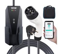 VEVOR Chargeur EV Portable Voiture Électrique Type 2 Câble 8,6m 16A 230V CEE 7/7