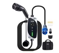 VEVOR Chargeur Voiture Électrique 7,4 kW Borne de Recharge Véhicule Électrique Mobile 32 A avec Câble Recharge Type 2 6 m, Prise CEE 32 A Monophasé, Écran LCD, Courant Réglable, Boîtier Commande IP66