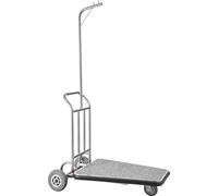 VEVOR Chariot à bagages, capacité de charge 272 kg, chariot à bagages à 3 roues en acier inoxydable, pour centres de conférences, hôtels, locations, argent, 1080 x 640 x 1800 mm