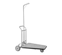 VEVOR Chariot à Bagages Hôtel, 272 kg, Chariot à Plate-forme de Concierge Finition Acier Inoxydable à 3 Roues en Caoutchouc, avec Moquette Grise, Porte-bagages pour Hôtels, Condos, Complexes Hôteliers