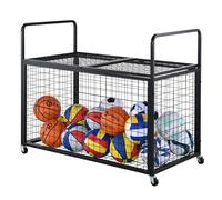 VEVOR Chariot à Ballons Verrouillable 115x61x91,2 cm Cage de Rangement pour Ballon Mobile avec 4 roulettes et Freins en Acier Organisateur pour Matériels Sportifs Gym École Garage Intérieur Extérieur