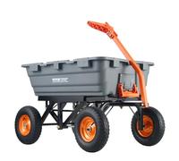 VEVOR Chariot benne basculante Haute poignée convertible 2-en-1 Capacité 680 kg Roues 33 cm
