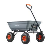 VEVOR Chariot à benne basculante de jardin polyéthylène robuste charge 272 kg