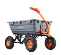 VEVOR Chariot à benne basculante de jardin polyéthylène robuste charge 680 kg