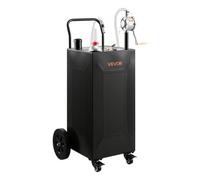 VEVOR Chariot à Carburant 113,6 L Réservoir à Carburant Mobile Pompe Manuelle, Réservoir en Acier au Carbone, avec 4 Roues et Tuyau, pour Essence et Diesel, Voiture, Quad, Tondeuse, Bateau, Moto, Noir