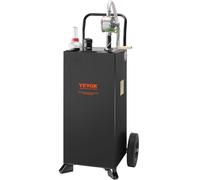 VEVOR Chariot à essence 30 gallons réservoir de stockage de carburant avec roues, pompe de transfert manuelle, conteneur d'essence carburant diesel pour voitures, tondeuses à gazon, VTT, bateaux, noir