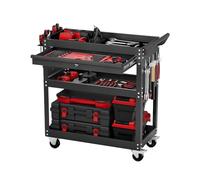 VEVOR Chariot Servante à Outils 4 Niveaux 160 kg avec Tiroir et Panneau Perforé