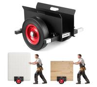 VEVOR Chariot à Panneaux, Charge 453,6 kg, Chariot Porte-plaques de Plâtre, avec Roues en Caoutchouc 25 cm, Pince Réglable, Adapté à Différents Terrains, pour Panneaux en Acier, Matelas, Portes, Noir