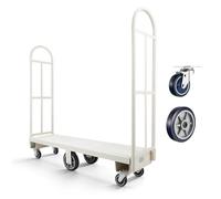 VEVOR Chariot à Plateforme en U Charge 907 kg Chariot à Plateau Étroit 152,5x41 cm pour Manutention, Transport Matériaux Longs Volumineux Usine, Entrepôt, Atelier, avec 6 Roues, 2 Poignées Amovibles