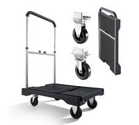 VEVOR Chariot à Plateforme Pliable Charge 149,69 kg Chariot à Plateau Pliable 68x49,5 cm pour Manutention et Déplacer Objets Volumineux et Lourds, avec Roues Pivotantes, Poignée à Hauteur Réglable