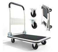 VEVOR Chariot à Plateforme Pliable Charge 149,69 kg Chariot à Plateau Pliable 73,5x48 cm pour Manutention et Déplacer Objets Volumineux et Lourds, avec Roues Pivotantes, Poignée à Pousser Compacte