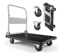 VEVOR Chariot à Plateforme Pliable Charge 299,37 kg Chariot à Plateau Pliable 89,5x59,5 cm pour Manutention et Déplacer Objets Volumineux et Lourds, avec Roues Pivotantes, Poignée à Pousser Compacte