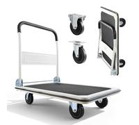 VEVOR Chariot à Plateforme Pliable Charge 299,37 kg Chariot à Plateau Pliable 90x61 cm pour Manutention et Déplacer Les Objets Volumineux et Lourds, avec Roues Pivotantes, Poignée à Pousser Compacte