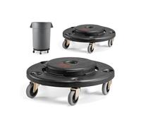 VEVOR Chariot à Poubelle 75,7/121/166,5/208 L Socle à Roulettes à Poubelles Rond, Lot de 2, Capacité de Charge 227 kg, avec 5 Roues Pivotantes, Chariot Multifonctionnel Robuste, pour Transport Déchets