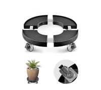 VEVOR Chariot à Poubelle Réglable 380-580 mm Socle à Roulettes à Poubelles Rondes, Capacité Charge 181,4 kg, avec 4 Roues Pivotantes Verrouillables, Chariot à Plantes Multifonctionnel Robuste, Noir